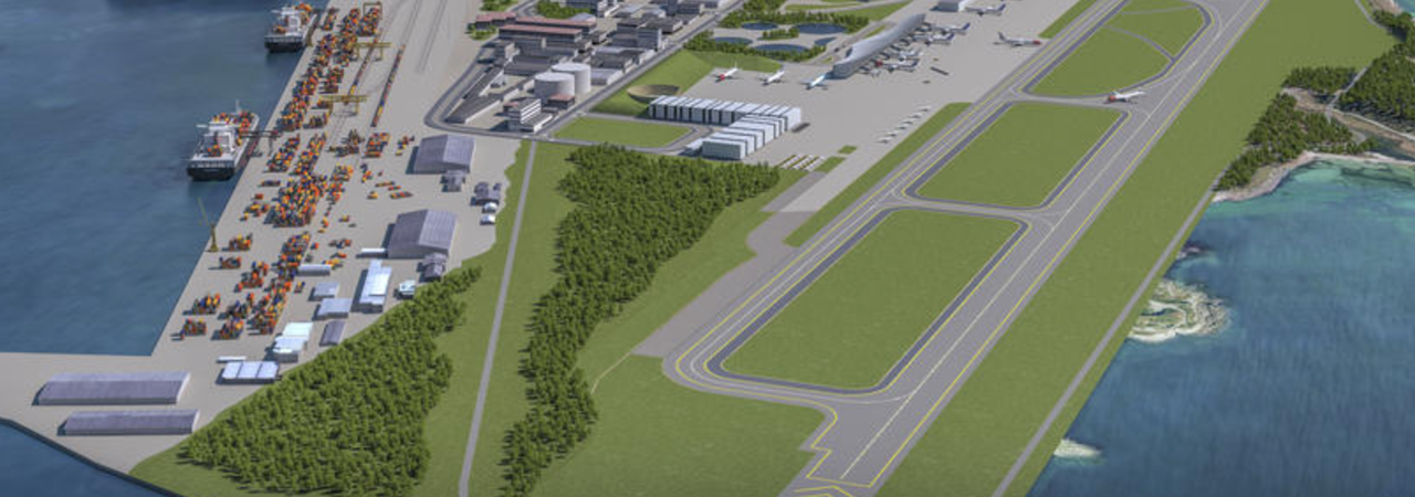 Animasjonstegning av Nye Bodø Lufthavn
