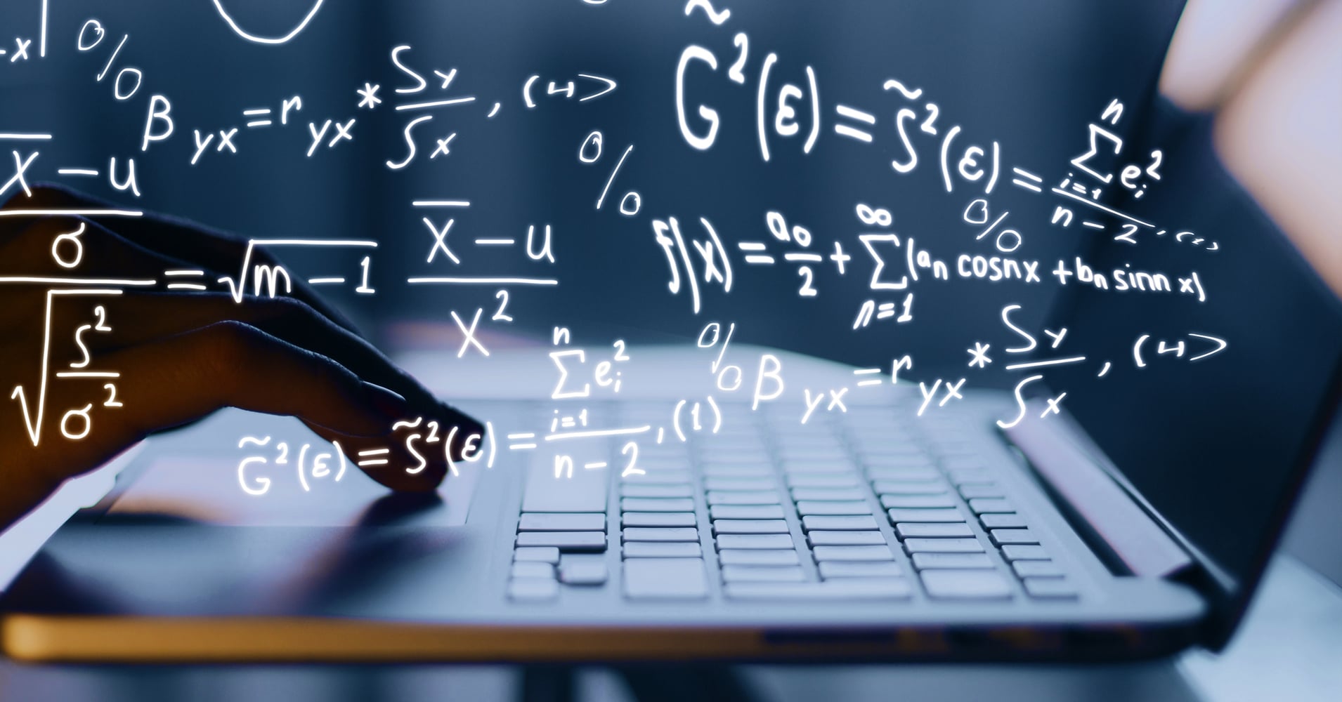 Keyboard and whiteboard with formulas