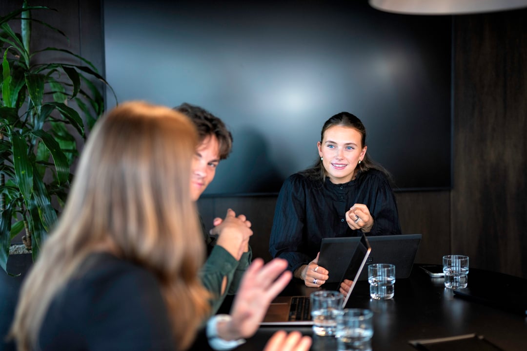 Unge tillitsvalgte i et møterom