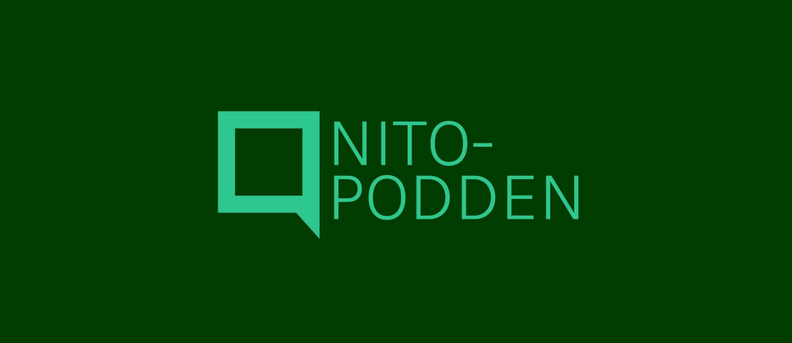 Bilde med grønn bakgrunn, NITO-logo og teksten "NITO-podden".