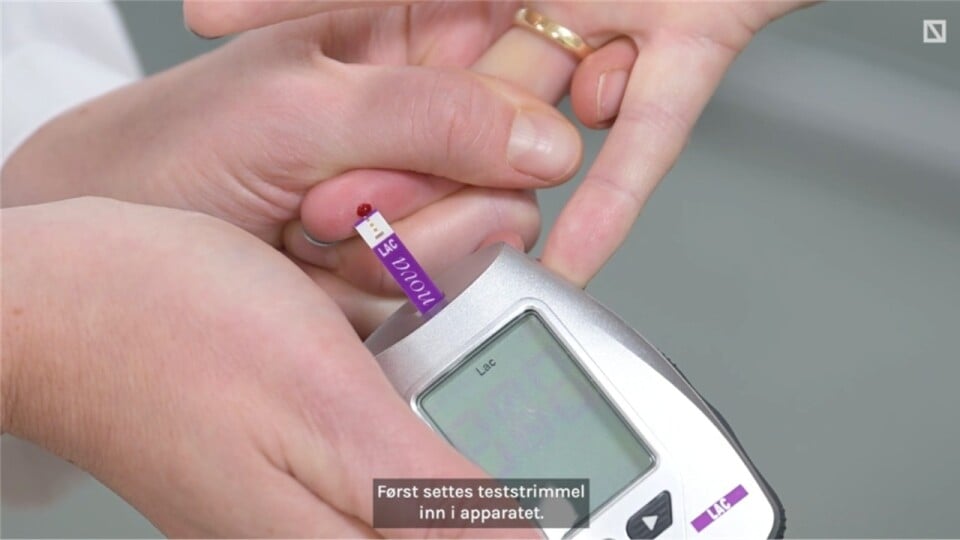 Bildet viser laktatmåling