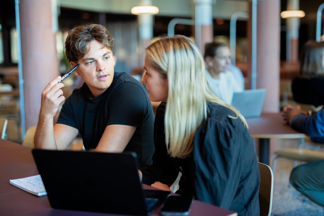 studenter som jobber